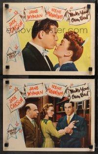 3k884 MAKE YOUR OWN BED 2 LCs 1944 Jack Carson, sexy maid Jane Wyman & Irene Manning!