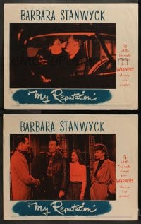 3k907 MY REPUTATION 2 LCs 1946 great images of bad girl Barbara Stanwyck, George Brent!