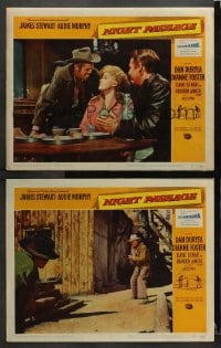 3k912 NIGHT PASSAGE 2 LCs 1957 cool western cowboys Dan Duryea, Audie Murphy, James Stewart!