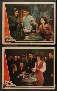 3k923 PARIS CALLING 2 LCs 1941 great images of Randolph Scott & sexy Elizabeth Bergner!