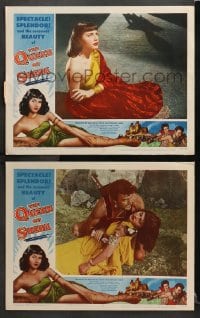3k931 QUEEN OF SHEBA 2 LCs 1953 the sensuous beauty of Sheba unsurpassed in time on Earth!