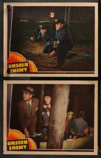 3k983 UNSEEN ENEMY 2 LCs 1942 Leo Carrillo, Andy Devine, WWII, George Wallace Sayre!