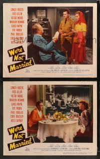 3k990 WE'RE NOT MARRIED 2 LCs 1952 great images of Ginger Rogers with Bracken and Calhern!