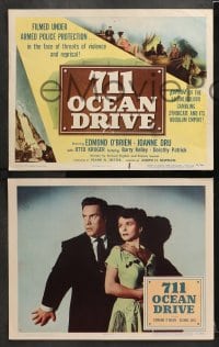3k027 711 OCEAN DRIVE 8 LCs 1950 Edmond O'Brien, Joanne Dru, filmed under armed police protection!
