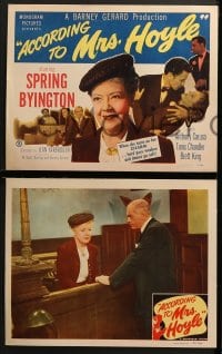 3k029 ACCORDING TO MRS HOYLE 8 LCs 1951 Spring Byington, Anthony Caruso, Tanis Chandler!