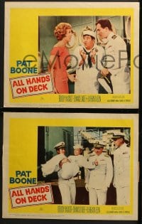 3k032 ALL HANDS ON DECK 8 LCs 1961 Navy Captain Pat Boone, sexy Barbara Eden, Dennis O'Keefe