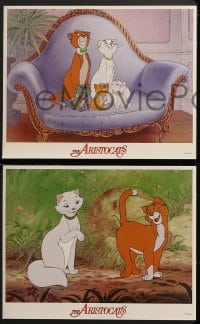 3k039 ARISTOCATS 8 LCs R1987 Walt Disney feline jazz musical cartoon, great cat images!