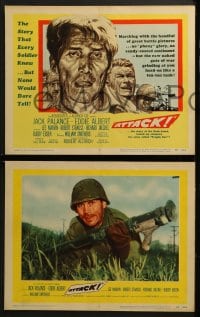 3k041 ATTACK 8 LCs 1956 WWII soldiers Lee Marvin, Jack Palance & Richard Jaeckel!