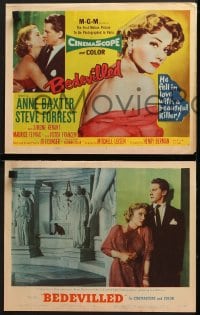 3k056 BEDEVILLED 8 LCs 1955 great images of Steve Forrest & sexy French Anne Baxter!