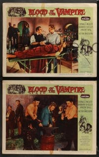 3k685 BLOOD OF THE VAMPIRE 3 LCs 1958 Wolfit begins where Dracula left off, cool horror images!