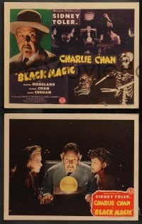 3k096 CHARLIE CHAN IN BLACK MAGIC 8 LCs 1944 Sidney Toler & Moreland, ultra-rare complete set!