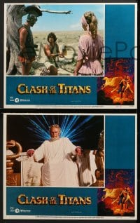 3k105 CLASH OF THE TITANS 8 LCs 1981 Ray Harryhausen, Hamlin, Olivier, Hildebrandt border art!