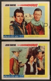 3k615 COMANCHEROS 4 LCs 1961 cowboy John Wayne, Stuart Whitman, directed by Michael Curtiz!