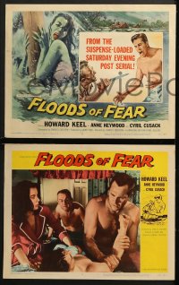 3k167 FLOODS OF FEAR 8 LCs 1959 Crichton, great images of Howard Keel & sexy Anne Heywood!