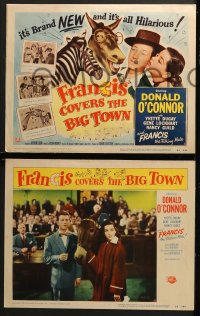 3k178 FRANCIS COVERS THE BIG TOWN 8 LCs 1953 the talking mule, Donald O'Connor, Yvette Dugay!