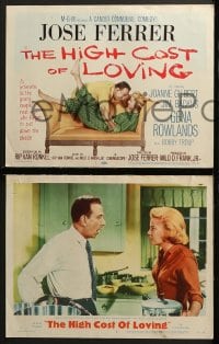 3k201 HIGH COST OF LOVING 8 LCs 1958 great romantic images of Gena Rowlands & Jose Ferrer!