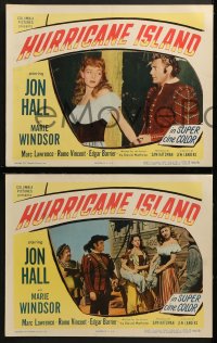 3k218 HURRICANE ISLAND 8 LCs 1951 lady pirate Marie Windsor is on the loose, Jon Hall!