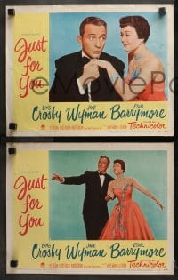 3k248 JUST FOR YOU 8 LCs 1953 cool images of Bing Crosby & Jane Wyman, Ethel Barrymore!