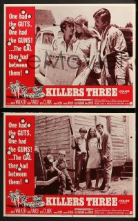 3k251 KILLERS THREE 8 LCs 1968 Robert Walker, Diane Varsi, AIP, country picnic gone bad!