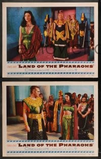 3k711 LAND OF THE PHARAOHS 3 LCs 1955 Jack Hawkins, Joan Collins, directed by Howard Hawks!