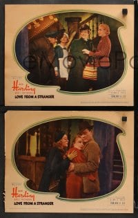 3k716 LOVE FROM A STRANGER 3 LCs 1937 Basil Rathbone & Ann Harding, Agatha Christie!
