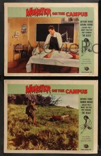 3k727 MONSTER ON THE CAMPUS 3 LCs 1958 Jack Arnold, test tube terror amok on the college!