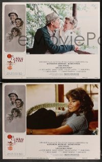 3k520 ON GOLDEN POND 7 LCs 1981 Hepburn, Henry Fonda, and Jane Fonda, border art by Charles deMar!