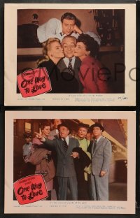 3k522 ONE WAY TO LOVE 7 LCs 1945 Chester Morris, Willard Parker & pretty Marguerite Chapman!