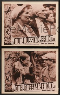 3k586 OUR RUSSIAN FRONT 5 LCs 1942 co-directed by Lewis Milestone, narrated by Walter Huston!