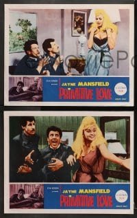 3k659 PRIMITIVE LOVE 4 LCs 1966 great images of sexy Jayne Mansfield with Franco & Ciccio!