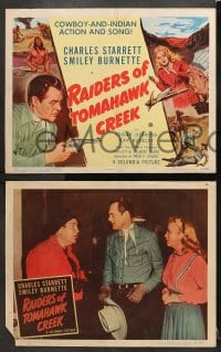 3k349 RAIDERS OF TOMAHAWK CREEK 8 LCs 1950 Charles Starrett as the Durango Kid & Smiley Burnett