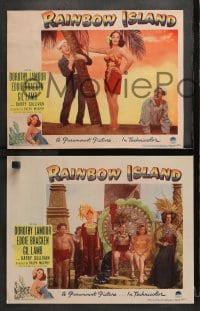 3k750 RAINBOW ISLAND 3 LCs 1944 Dorothy Lamour, Barry Sullivan, native girls, Eddie Bracken!