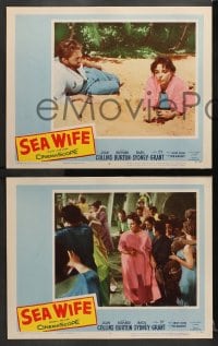 3k756 SEA WIFE 3 LCs 1957 cool images of sexiest Joan Collins in the title role w/ Richard Burton!