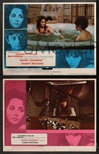 3k758 SECRET CEREMONY 3 LCs 1968 Elizabeth Taylor, Mia Farrow, Robert Mitchum, Losey directed!