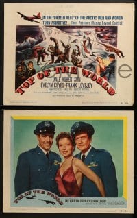 3k455 TOP OF THE WORLD 8 LCs 1955 Dale Robertson & Evelyn Keyes trapped on crumbling island of ice