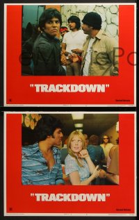 3k458 TRACKDOWN 8 LCs 1976 young Erik Estrada, Jim Mitchum, sexy Karen Lamm, Cathy Lee Crosby!