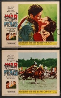 3k595 WAR & PEACE 5 LCs R1963 Audrey Hepburn, Henry Fonda & Mel Ferrer, Leo Tolstoy epic!