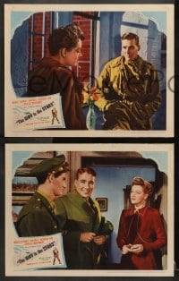 3k782 WAY TO THE STARS 3 LCs 1945 WWII pilot Michael Redgrave, Johnny in the Clouds!