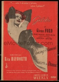 3m501 GILDA Japanese program 1949 different images of sexy Rita Hayworth & Glenn Ford, very rare!