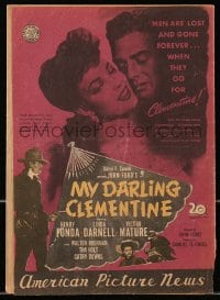 3m561 MY DARLING CLEMENTINE Japanese program 1946 Linda Darnell, Henry Fonda, different & rare!