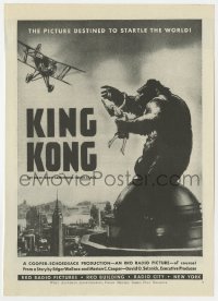3m111 KING KONG magazine ad 1933 art of the giant ape holding Fay Wray on Empire State Building!