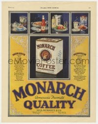 3m087 MONARCH magazine page 1924 coffee ad backed with Florida orange ad!