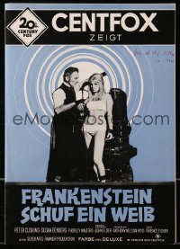 3m173 FRANKENSTEIN CREATED WOMAN German pressbook 1967 Peter Cushing & sexy Susan Denberg!