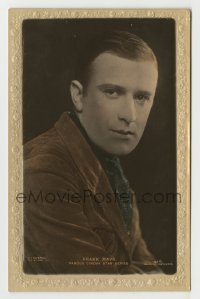 3m024 FRANK MAYO #151O English 4x6 postcard 1920s great portrait wearing corduroy jacket & scarf!