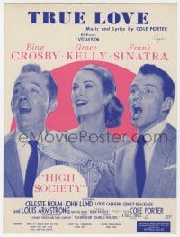 3m318 HIGH SOCIETY sheet music 1956 Sinatra, Bing Crosby, Grace Kelly, Cole Poter's True Love!