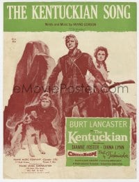 3m331 KENTUCKIAN sheet music 1955 star & director Burt Lancaster, The Kentuckian Song!