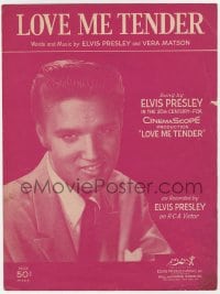 3m339 LOVE ME TENDER sheet music 1956 1st Elvis Presley, great close portrait, the title song!