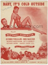 3m349 NEPTUNE'S DAUGHTER sheet music 1949 Red Skelton & Esther Williams, Baby, It's Cold Outside!