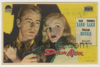 3m676 BLUE DAHLIA Spanish herald 1949 close up of Alan Ladd with gun & sexy Veronica Lake!