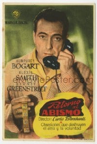 3m693 CONFLICT Spanish herald 1947 different image of Humphrey Bogart on phone with bracelet!